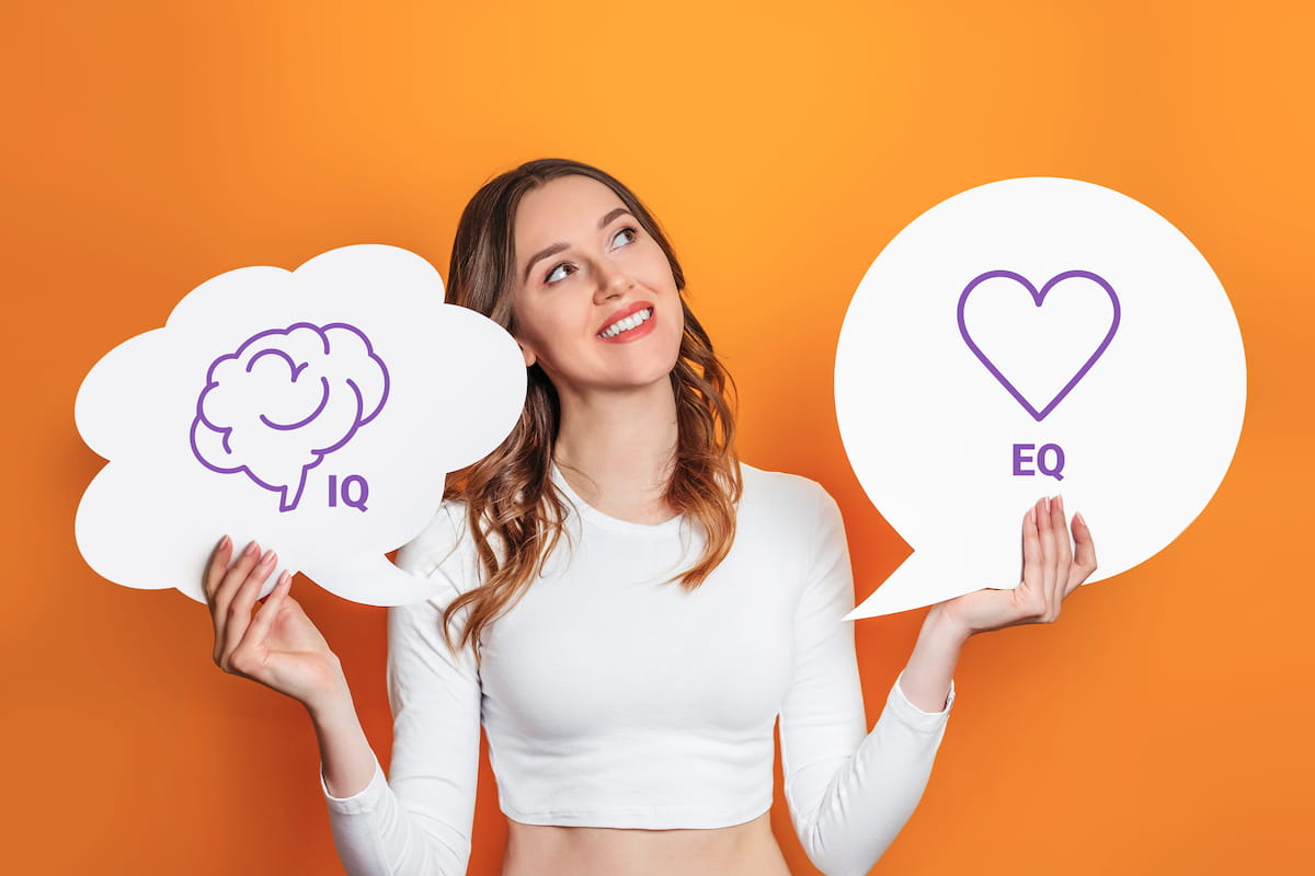 IQ vs EQ concept - portrait